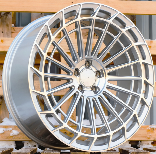 RACINGLINE R22x9 5X112 ET 32 66.6 FBX162 (FB780) Machined Silver (MS) Fits for MER (Z6) (Rear+Front)