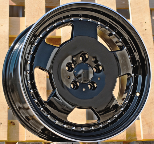 RACINGLINE R18x8 5X112 ET 35 66.6 B5852 (FBX455) Black+Polished Lip (BLPL) Fits for MER (Z7) (MONOBLOCK Style HYBRID FORGED)