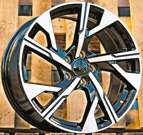 RACINGLINE R18x8 5X108 ET 48 63.4 H3552F Black Polished (MB) Fits for RACIN (M) (HYBRID FORGED)
