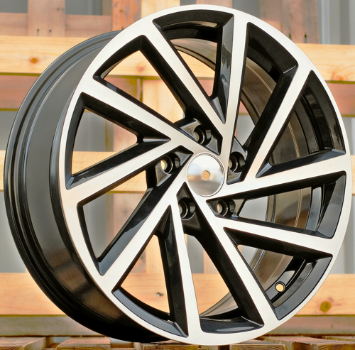 RACINGLINE R16x6.5 5X112 ET 45 57.1 B5329 Black Polished (MB) Fits for VW (P+R)