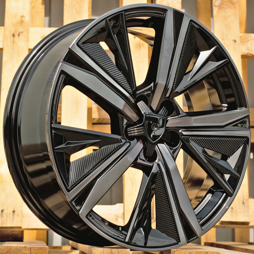 RACINGLINE R17x7 4X108 ET 25 65.1 Y1187 (LU2402) Black+Tinted Face (BLTF) Fits for PEUG (P1) (NEW Design Carved Spokes)